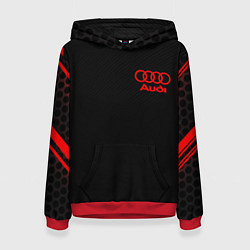 Толстовка-худи женская Audi sport geometry, цвет: 3D-красный