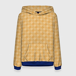 Толстовка-худи женская Текстура лаптевого плетения, цвет: 3D-синий