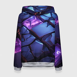 Толстовка-худи женская Фиолетовые неоновые плиты, цвет: 3D-меланж