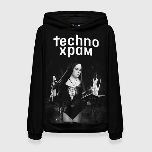 Женская толстовка Techno храм монашка колдунья / 3D-Черный – фото 1