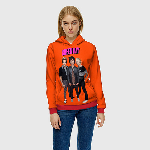 Женская толстовка Green Day trio / 3D-Красный – фото 3