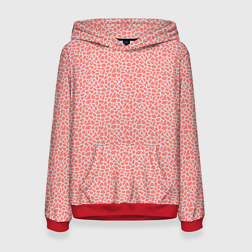 Женская толстовка Оранжево-розовый светлый пятнистый паттерн / 3D-Красный – фото 1