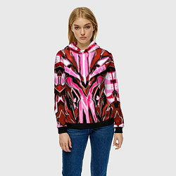 Толстовка-худи женская Розовый кибер доспех, цвет: 3D-черный — фото 2