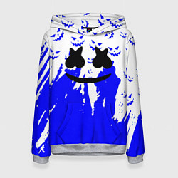 Толстовка-худи женская Marshmello dj blue pattern music band, цвет: 3D-меланж