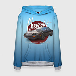 Толстовка-худи женская Американский маслкар Chevrolet Camaro третьего пок, цвет: 3D-меланж