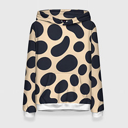 Толстовка-худи женская Пятнышки леопарда, цвет: 3D-белый