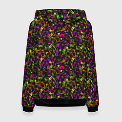 Толстовка-худи женская Color bright pattern, цвет: 3D-черный