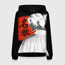 Толстовка-худи женская Честь самурая, цвет: 3D-черный