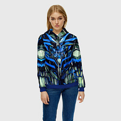 Толстовка-худи женская Синий зубастый монстр, цвет: 3D-синий — фото 2