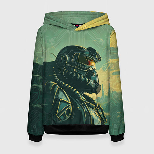 Женская толстовка Солдат из Братства Стали / 3D-Черный – фото 1