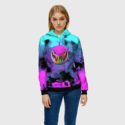 Толстовка-худи женская 6ix9ine neon, цвет: 3D-черный — фото 2