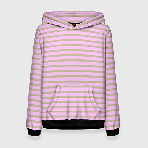 Женская толстовка Розовый с золотыми полосками / 3D-Черный – фото 1
