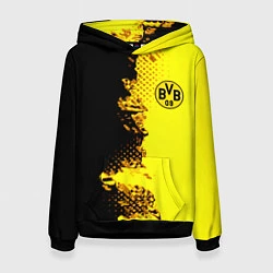 Толстовка-худи женская Borussia fc sport краски, цвет: 3D-черный