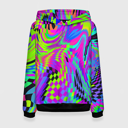 Женская толстовка Психоделический глитч / 3D-Черный – фото 1