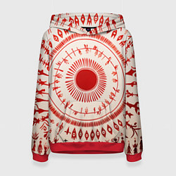 Толстовка-худи женская Наивная абстракция круг, цвет: 3D-красный
