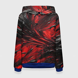 Толстовка-худи женская Чёрная и красная субстанция, цвет: 3D-синий