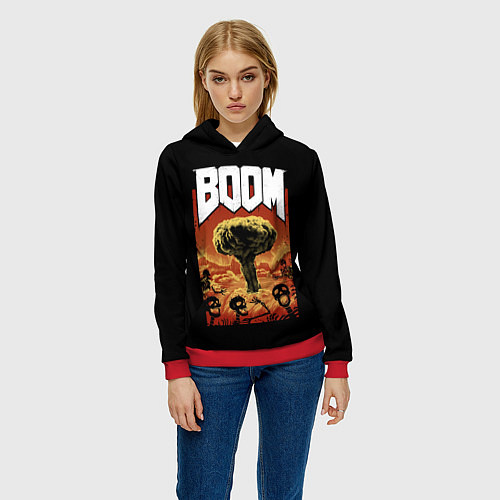 Женская толстовка Boom - Doom / 3D-Красный – фото 3