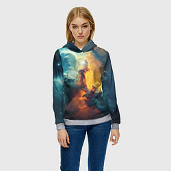 Толстовка-худи женская Космос туманность, цвет: 3D-меланж — фото 2