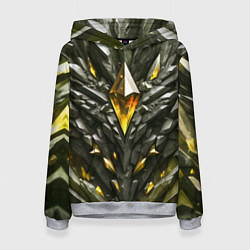 Толстовка-худи женская Камень и золотой кристалл, цвет: 3D-меланж