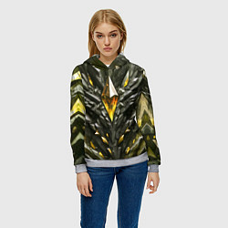 Толстовка-худи женская Камень и золотой кристалл, цвет: 3D-меланж — фото 2