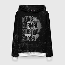 Толстовка-худи женская Being normal must sucks, цвет: 3D-белый