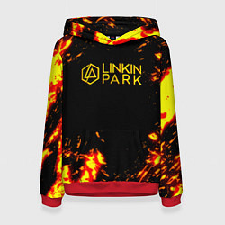 Толстовка-худи женская Linkin park огненный стиль, цвет: 3D-красный