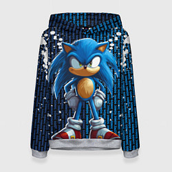Толстовка-худи женская Sonic - splash and logo, цвет: 3D-меланж