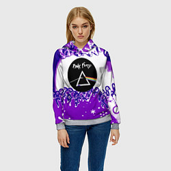 Толстовка-худи женская Pink floyd violet splash, цвет: 3D-меланж — фото 2