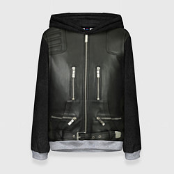 Толстовка-худи женская Terminator first - leather jacket, цвет: 3D-меланж