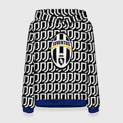 Толстовка-худи женская Juventus pattern fc, цвет: 3D-синий