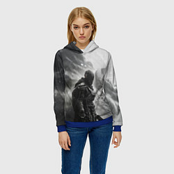 Толстовка-худи женская Кибернетический штурмовик, цвет: 3D-синий — фото 2