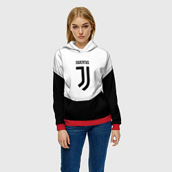 Толстовка-худи женская Juventus black geometry sport, цвет: 3D-красный — фото 2