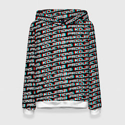 Толстовка-худи женская Kojima glitch pattern studio, цвет: 3D-белый