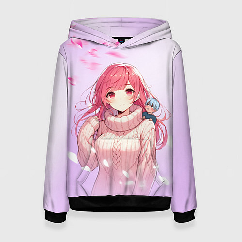 Женская толстовка Юки - Любовь с кончиков пальцев / 3D-Черный – фото 1