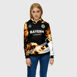 Толстовка-худи женская Bayern legendary sport fire, цвет: 3D-черный — фото 2