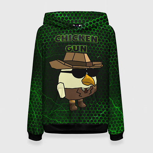 Женская толстовка Chicken gun green / 3D-Черный – фото 1