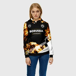 Толстовка-худи женская Borussia legendary sport fire, цвет: 3D-черный — фото 2