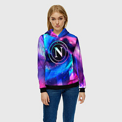 Толстовка-худи женская Napoli неоновый космос, цвет: 3D-черный — фото 2