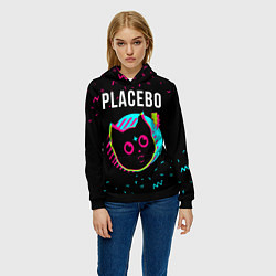 Толстовка-худи женская Placebo - rock star cat, цвет: 3D-черный — фото 2