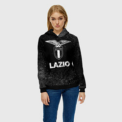 Толстовка-худи женская Lazio с потертостями на темном фоне, цвет: 3D-черный — фото 2