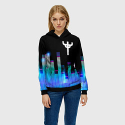 Толстовка-худи женская Judas Priest эквалайзер, цвет: 3D-черный — фото 2