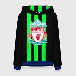 Толстовка-худи женская Liverpool line green, цвет: 3D-синий