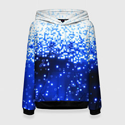Толстовка-худи женская Поврежденный цифровой скин - осыпающиеся пиксели, цвет: 3D-черный