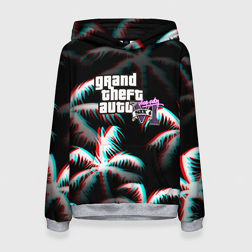 Женская толстовка GTA 6 vice city glitch / 3D-Меланж – фото 1