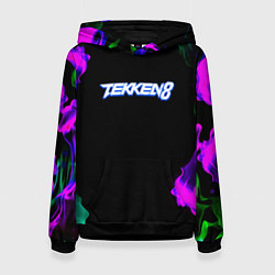 Толстовка-худи женская Tekken огненный дым текстура, цвет: 3D-черный