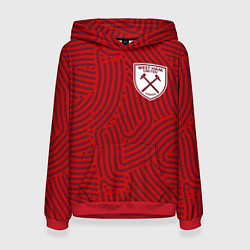 Толстовка-худи женская West Ham отпечатки, цвет: 3D-красный