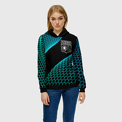 Толстовка-худи женская Lyon football net, цвет: 3D-черный — фото 2