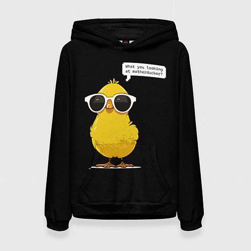 Женская толстовка Утенок в очках / 3D-Черный – фото 1