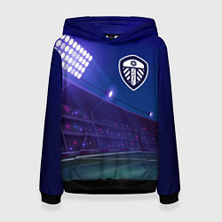 Толстовка-худи женская Leeds United ночное поле, цвет: 3D-черный
