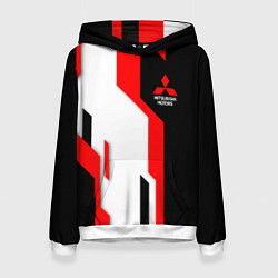 Толстовка-худи женская Mitsubishi red uniform, цвет: 3D-белый